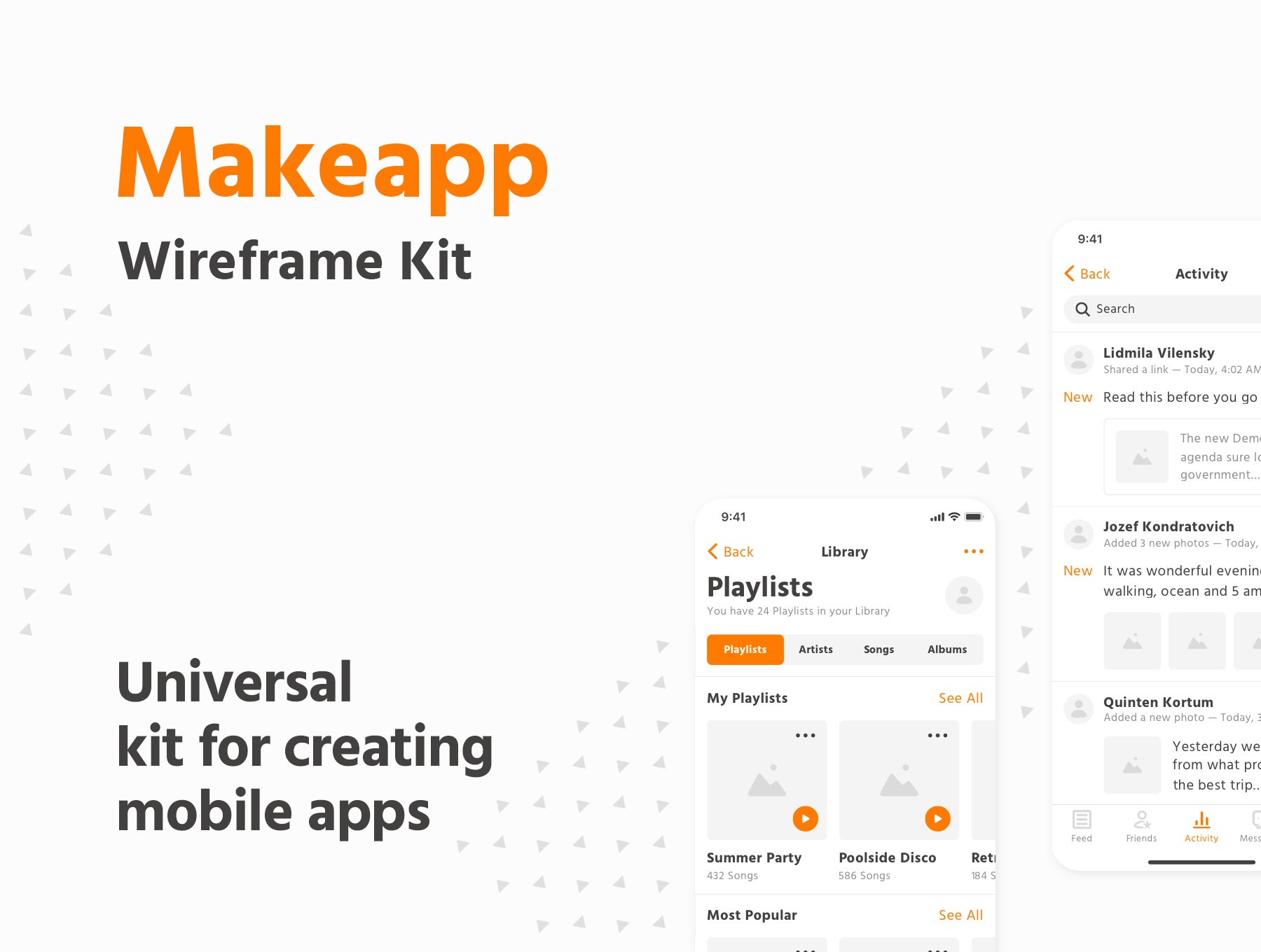 Makeapp app ui 线框模板 uikit .sketch素材下载