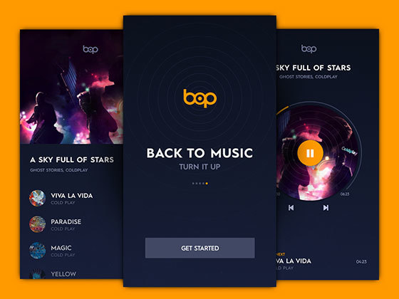 Bop Music app .sketch 素材下载