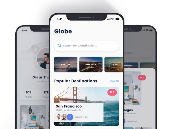 Globe 旅行app ui .sketch素材下载