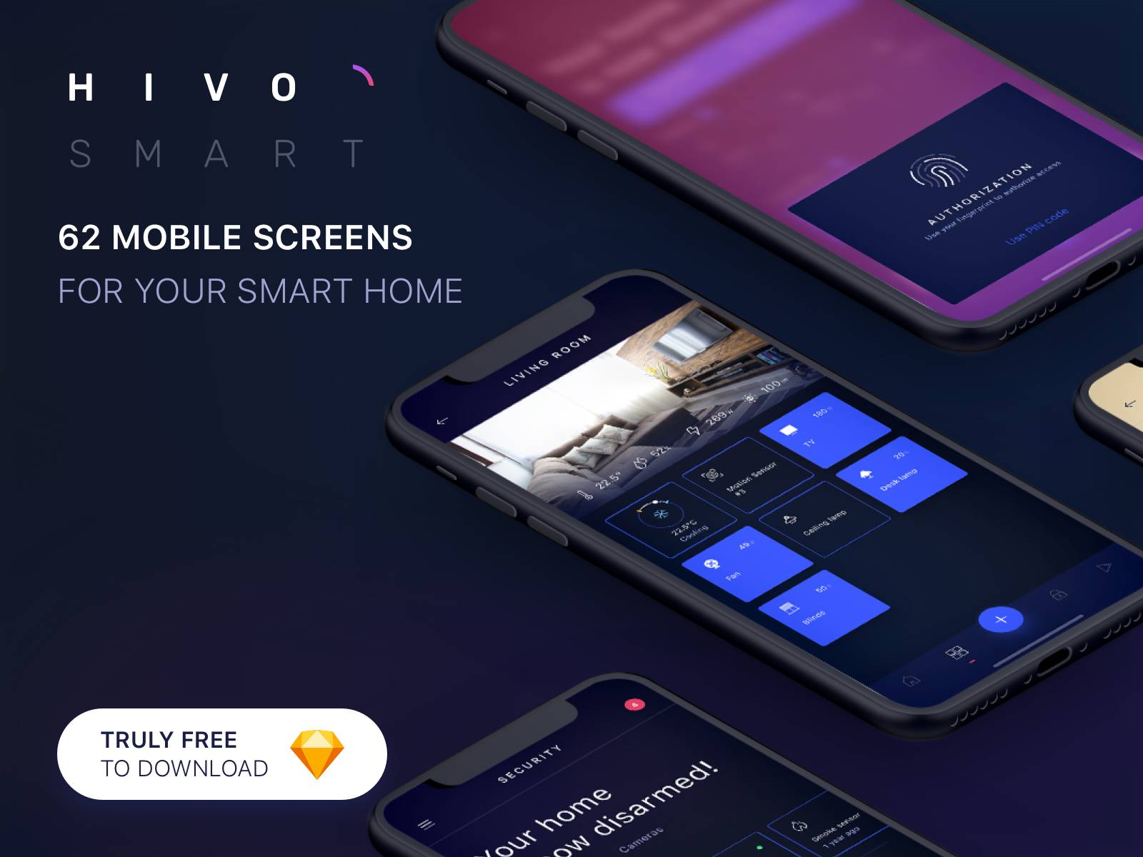 HIVO Smart Home App ui .sketch下载