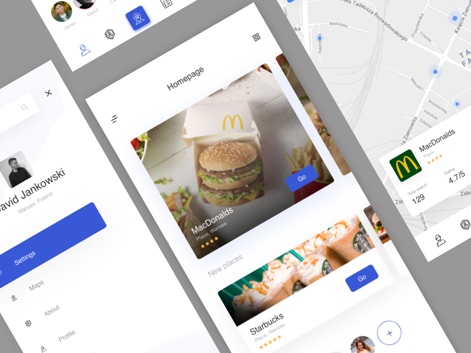 餐厅地图搜索app ui .xd素材下载