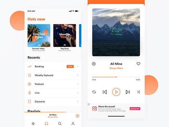 SoundCloud iOS app redesign concept .sketch素材下载