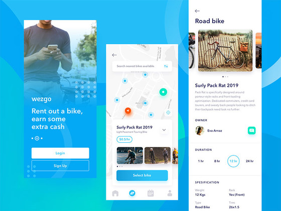 wezgo 共享单车app ui .sketch素材下载