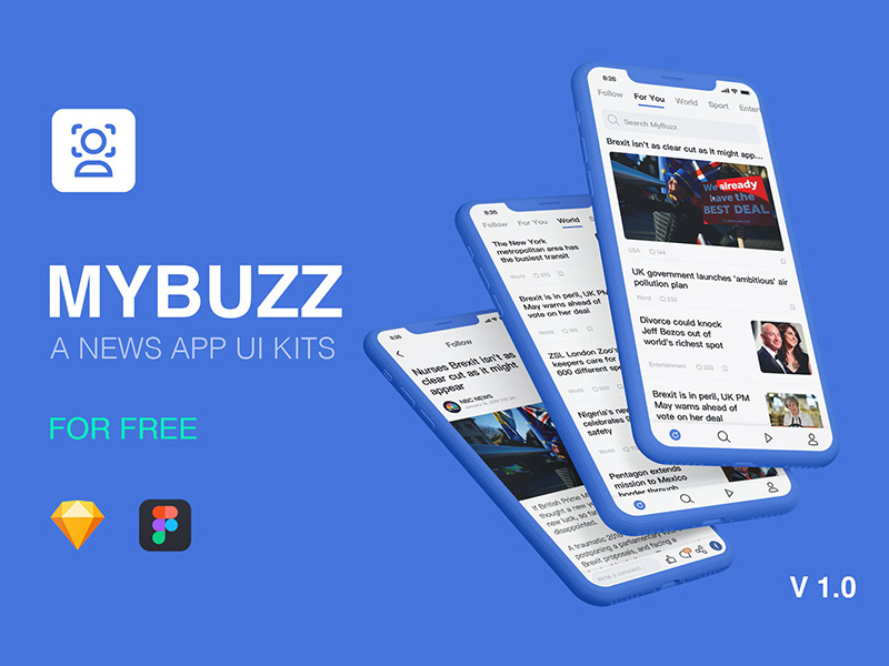 MyBuzz 新闻类app ui .sketch .fig素材下载