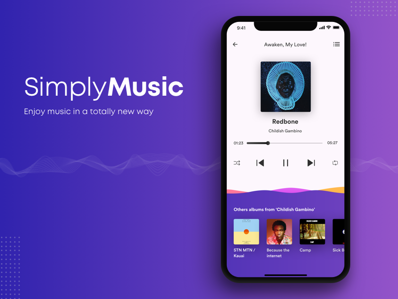 Music streaming app concept .sketch素材下载